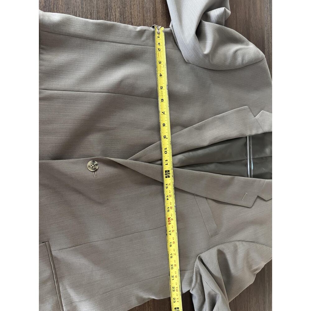 Kenneth Cole New York Blazer Mens 44L Taupe Pinstripe Wool Two Button Lined - Picture 10 of 12